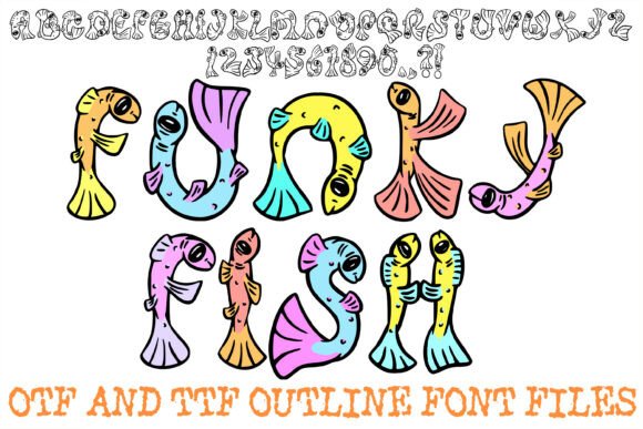 Funky Fish Font: Vibrant Aquatic Design
